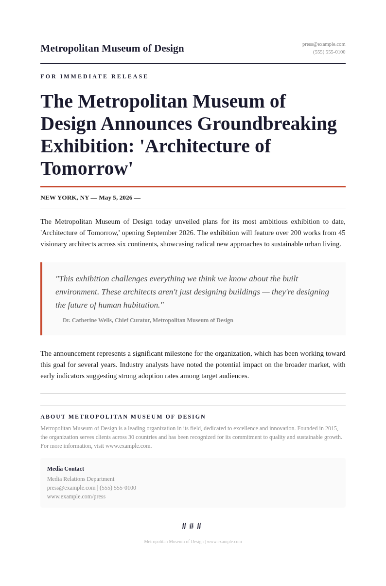 Editorial Magazine Press Release